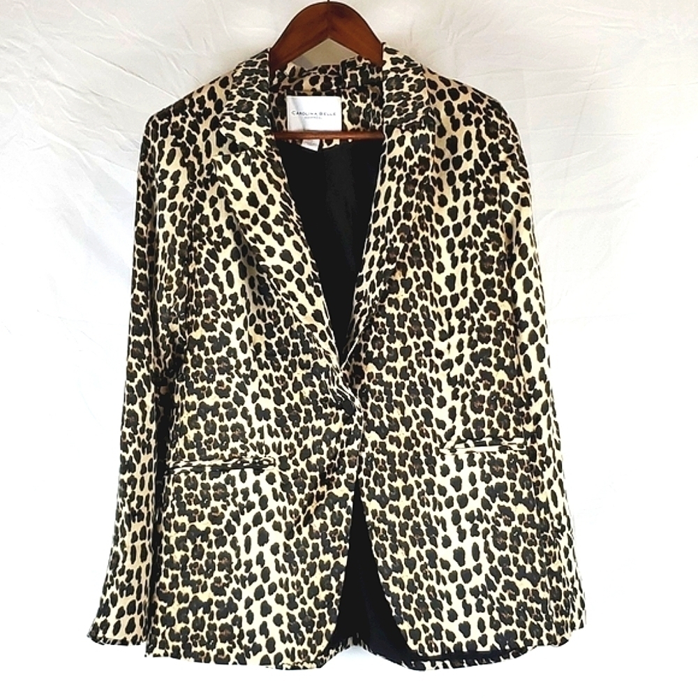 Carolina‎ Belle Montreal Leopard Print Blazer Jacket